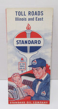 Vintage 1959 Standard Oil Company Toll Roads Illinois and East Road Map picture