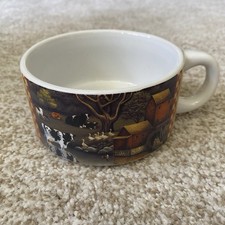 Vintage Lowell Herrero Cow Mug Cup Soup Bowl Country Farm Dairy Cottagecore picture