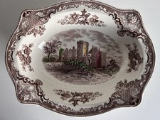 Johnson Brothers Old Britain Castles Brown Multicolor Lugged Serving Bowl  picture