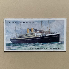 SS Empress Of Scotland Merchant Ships Of The World #7 1924 Wills Cigarette Card picture