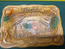 VTG ARROW NOVELTY CO. MID-CENT FLORIDA FLAMINGO PALMS SOUVENIR  BOWL DISH DECOR picture
