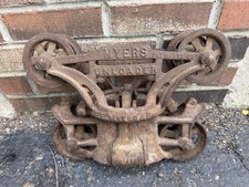 Vtg Myers Porter Cast Iron Barn Hay Trolley Carrier Pulley Farm Tool Industrial picture