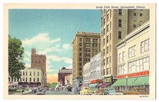 Springfield Illinois c1940's South Fifth Street business district, F W Woolworth picture