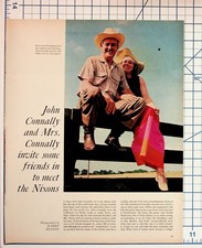 John Connally & Nixon South Texas Ranch Magazine Clipping 1970s Harry Benson picture