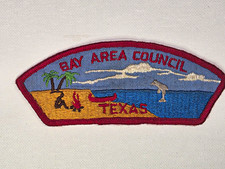 Vintage Bay Area Council Texas BSA CSP Patch T-1 First Issue Cloth Gauze Back picture