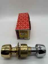 Vintage YALE Door Knob BR5302 - BRASS / CHROME Passage Lock Set - NEW Brandywine picture