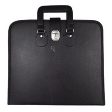 Masonic Regalia Black Faux Leather Masonic Apron Soft Case with Handle [BLACK] picture