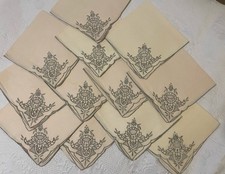 Vintage Embroidered  Linen Table Napkins 16