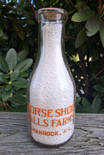 Horseshoe Falls Farms Shannock, RI quart pyro TRPQ bottle picture