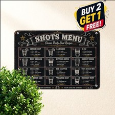 Classic Tavern Drinks Tin Sign Vintage Cocktail Bar Recipes Metal Plaque picture