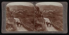 From mountain roadway (n.e.) over Kilcar village, County Donegal, Ireland picture