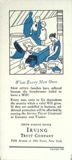 1929 Irving Trust Company What Every Man Owes Will Executor Trustee Ad picture