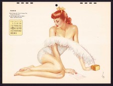 VINTAGE VARGA 1943 VOGUE PINUP GLAMOUR GIRL CALENDAR PAGE POSTER ART PRINT PHOTO picture