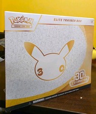 Pokemon TCG 30th Anniversary Celebration ETB 9 packs New & Sealed rips on bottom picture