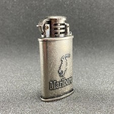 Vintage Marlboro Cowboy Petrol Lighter Windproof Metal PAT.No. 96 3 25535.5 picture