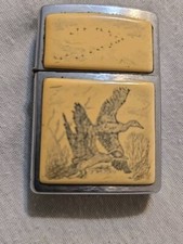 Zippo lighter  2002 SCRIMSHAW ZIPPO FLYING DUCKS  Extremely Rare picture