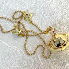 *US Seller* Vivienne Westwood Nana Orb shape Lighter/ Gold/ With Chains in Box picture