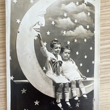 Adorable Boys On Paper Moon RPPC real Photo Postcard 1912 picture