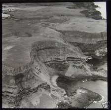 VINTAGE Magic Lantern Slide GIANTS CAUSEWAY ARIEL PHOTO C1930 ANTRIM IRELAND  picture