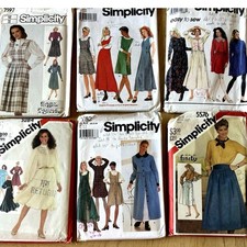 VTG 80s Simplicity Sewing Patterns Prairie Cottagecore Maxi Dresses Lot Of 6 picture