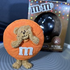 M & M's Boyds Bear, Resin Figure, Orange Peeker, New in box picture