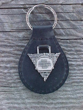 Elegant PACKARD Pewter Leather Key Fob Hi-Quality NOS 