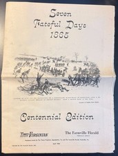 1965 Times Virginian The Farmville Herald Seven Fateful Days 1865 Newspaper picture