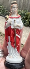 Vintage St Barbara Figurine Cup & Sword Porcelain Religious 4