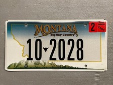 VINTAGE MONTANA LICENSE PLATE BIG SKY COUNTRY RANDOM LETTERS/NUMBERS NICE COND. picture