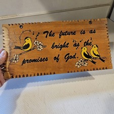 The Future Is As Bright As The Promises Of God Wood Plaque With Birds Christian picture