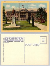 Phoenix AZ State Capitol Building Postcard, G.W.P. Hunt Statue, C.T picture