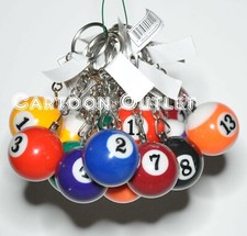 3 Mini Billiards Shaped Keyring 8 Ball Billiards Pool Ball Keychain Random Color picture
