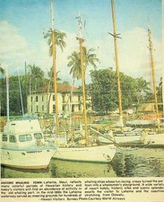 Lahaina Maui Hawaii Old Courthouse Harbor Yacht Club Before Fire Disaster 7x8.5 picture