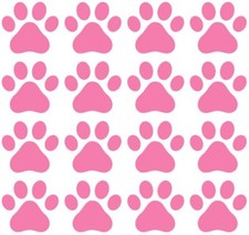 Dog Paw Prints - Vinyl Decals for Walls, (Light Pink, 16 Paws) | Each Paw is 2.5 picture