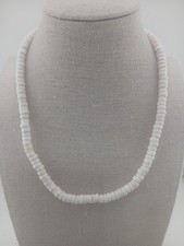Vintage HAWAIIAN WHITE 6.5mm PUKA SHELL Necklace picture