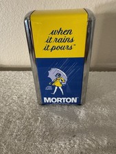 Vintage Morton Salt When It Rains It Pours Metal Napkin Dispenser Advertising picture