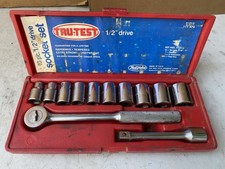 Vintage Tru-Test USA 12pc 1/2”-Drive Socket Ratchet  Extension Set picture