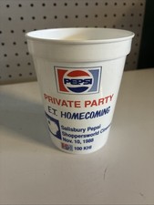 Vintage 16oz Pepsi E. T. Movie Private Party Homecoming Cup Salisbury,Md 1988 picture