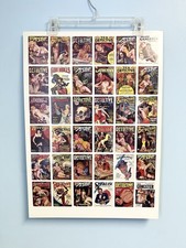 1992 Kitchen Sink Press Bizarre Detective 36 Card Uncut Sheet Pulp Cover Art picture