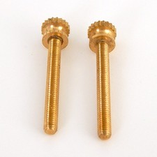 8/32 Lot of 2 Unfinished Brass Thumb Screw 1 1/2 Inch Long picture