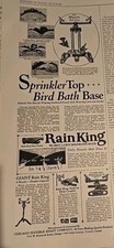 1928 Rain King majestic water sprinkler bird bath base vintage ad picture