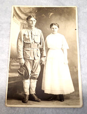 Antique WWI Military RPPC Photo Jacob Trina Chandler Soldier Tomball Texas Card picture