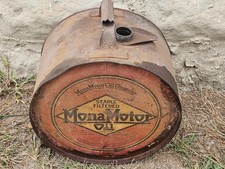 RARE Vintage Mona Motor Oil 5 Gallon Rocker Advertising Gas Service Station Can picture