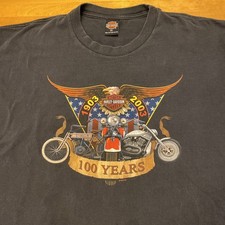 Y2K Harley-Davidson T Shirt 100 Years Size 3XL Missoula Montana Stains picture