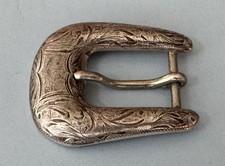 VTG Old Western American Signed MCS McCabe Sterling Silver Ranger Belt Buckle picture