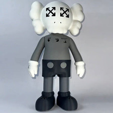 KAWS 1ft tall off white Companion Designer Figure - Gray/White/Black Collectible picture