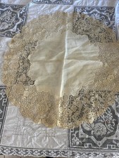 Antique  Euro Fine Lace Doily 22” picture