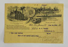 Vtg 1902 Billhead White River Junction Vermont George Smith Bakers Confectioners picture