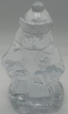 Vtg Magnor Norway Glass Gnome Santa Julenisse Figurine Tea Light Candle Holder picture