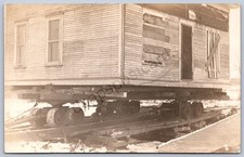 K29/ Manly Iowa RPPC Postcard c1910 House Moving Service Trakcs Wheels 414 picture